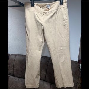 Caslon Nordstrom Chino Pants Size 2 Straight Leg Roll Hem Ankle Length Beige B50